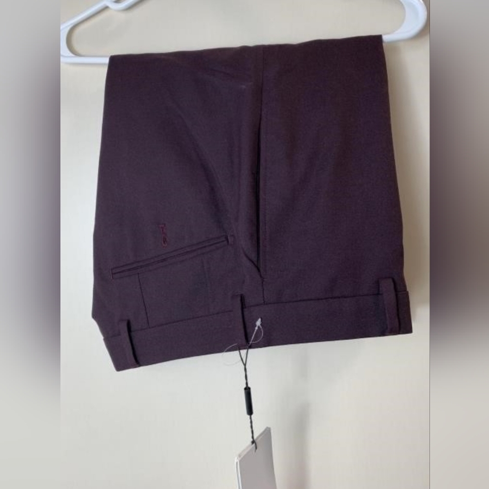 NWT Calvin Klein Mens Slim Fit Stretch X Pants Maroon x Burgundy 31x34